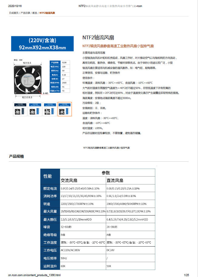 NTF2軸流風扇