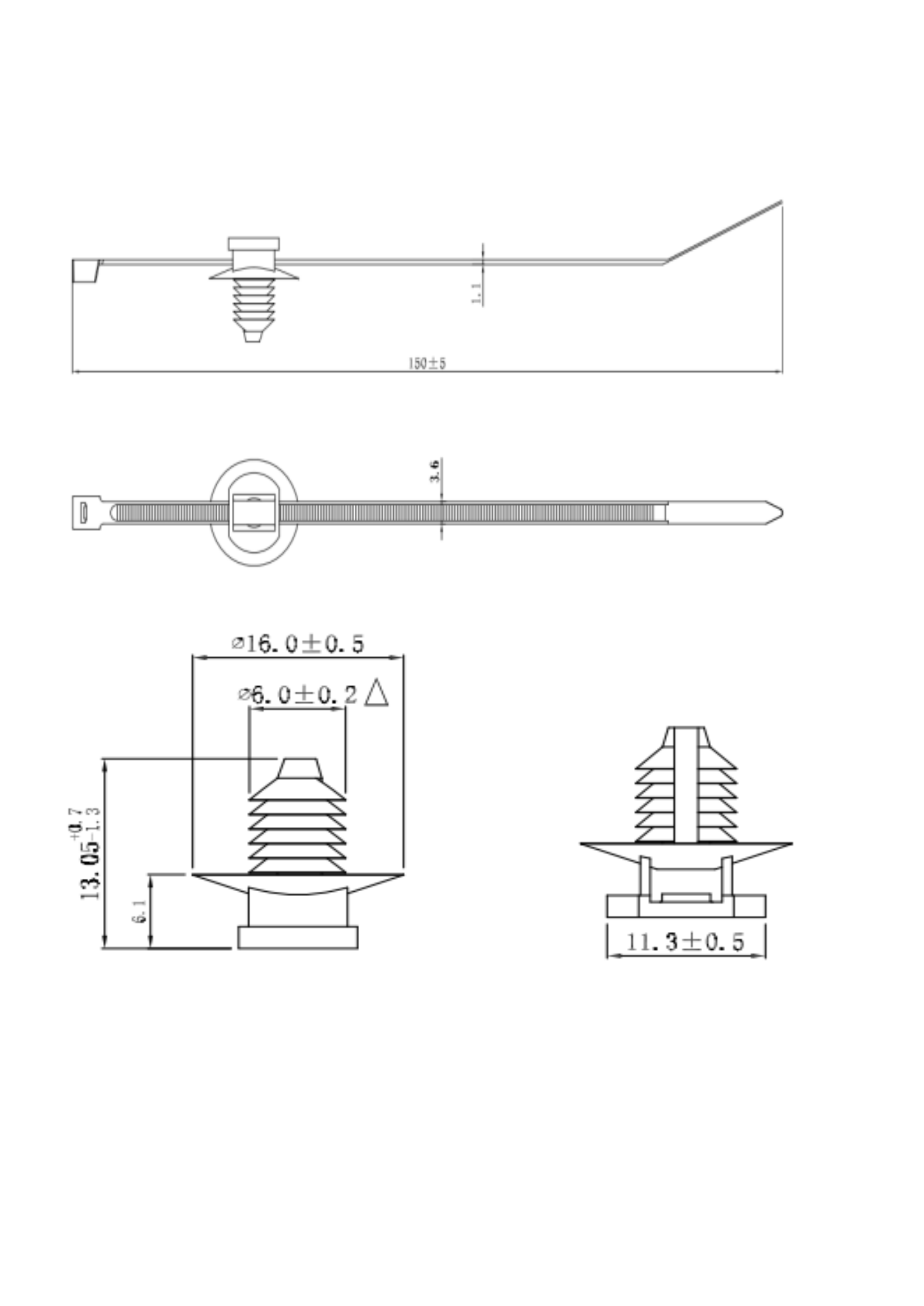 汽車線束扎帶PA型產品規(guī)格書